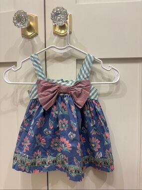 Matilda Jane- Cute Floral Blue Girls Bow top